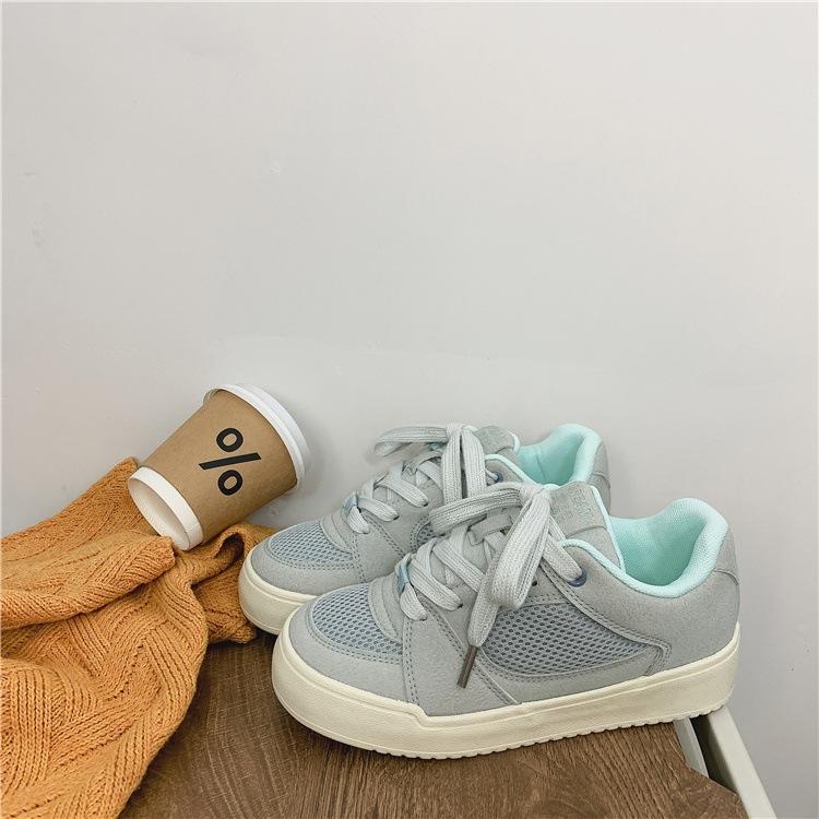 Thick baseplate shoes breathable niche spring and autumn new mesh casual sports board shoes