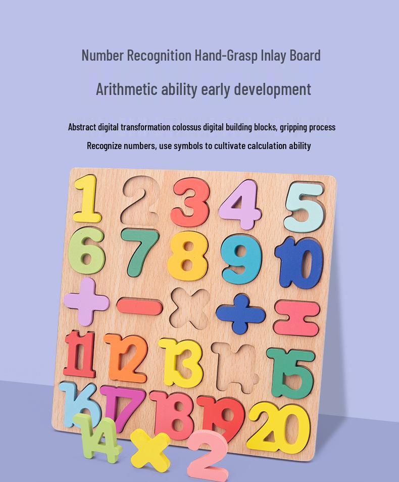Children's 3D Number & Letter Puzzle Board - Educational Shape & Color Matching Toy