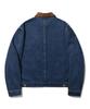 Trillion Corduroy Collar Denim Zip-Up Work Jacket (Middle Blue)