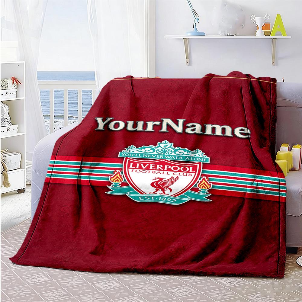 Liverpool Customize Your Name Blanket Gift Customizable Blanket Ultra-Soft for Nap Livingroom Chair Picnics for All Occasions