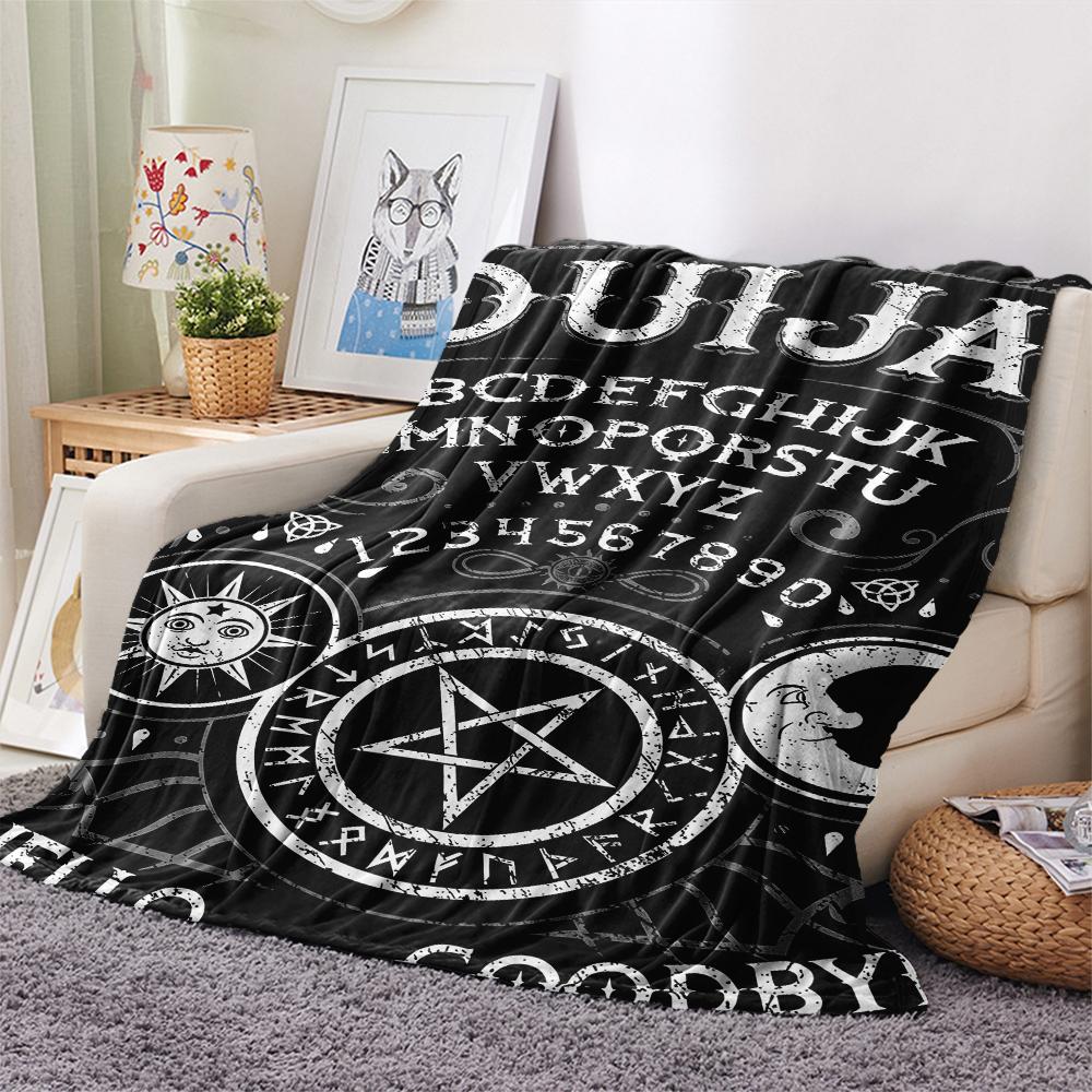 1PC Psychic Board Print Flannel Blanket, High Quality All Seasons, Home Decor, Warmth and Comfort, Perfect for Christmas Gifts
