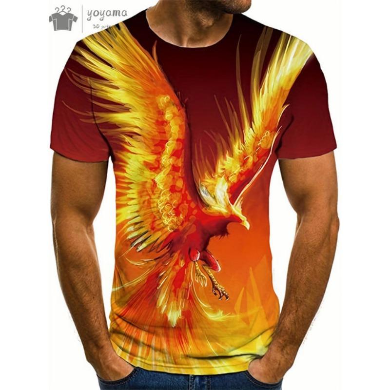 Fashion Personality Men T-Shirt Dragon Pattern 3D Printed Harajuku Street Short Sleeve O Neck T Shirts Oversized Tee Casual Tops