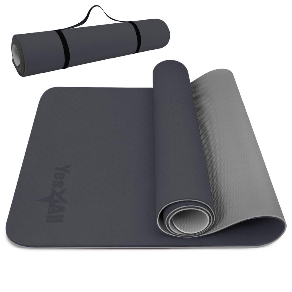 Yes4All Foam Yoga Pilates for and with Carrying 183cm X Officially Imported from Japan Mat, Mat, Black, Exercise, Fitness, Training, Strap, 61cm,