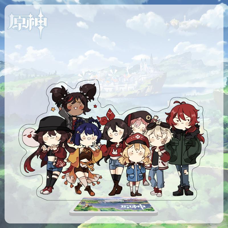16cm Height  Acrylic Large Stand-up Display Featuring Characters From Mondstadt, Liyue, and Inazuma In Genshin Impact
