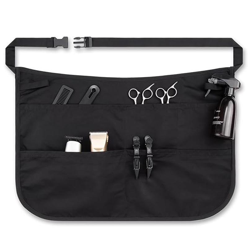 Multi-Pocket Oxford Cloth Half Apron for Makeup, Gardening, and Tools чёрный