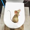 Mouse Looking Up Funny Toilet Stickers Cartoon Urination Toilet Lid WC Door Sticker Removable Self-Adhesive Decor