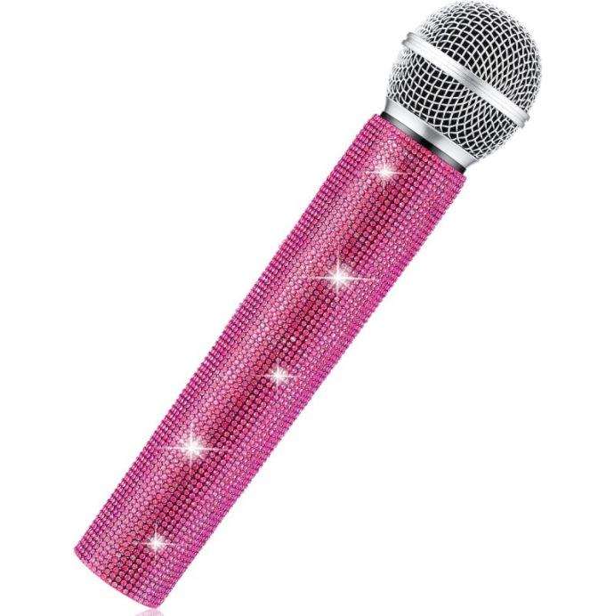Rhinestone Diamond Microphone Cover for Children's Performance (Prop Only, Mic Not Included)