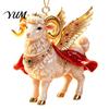Winter Wonderland Party Supplies 2D Flat Christmas Sheep Hanging Ornament with Lanyard, Acrylic Decorative Holiday Charms Tree Pendant for Home