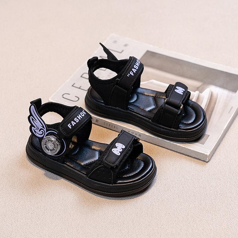 Kids Casual Soft Soled Sports Sandals Boys Girls Fashion Summer Beach Sandals 26 чёрный
