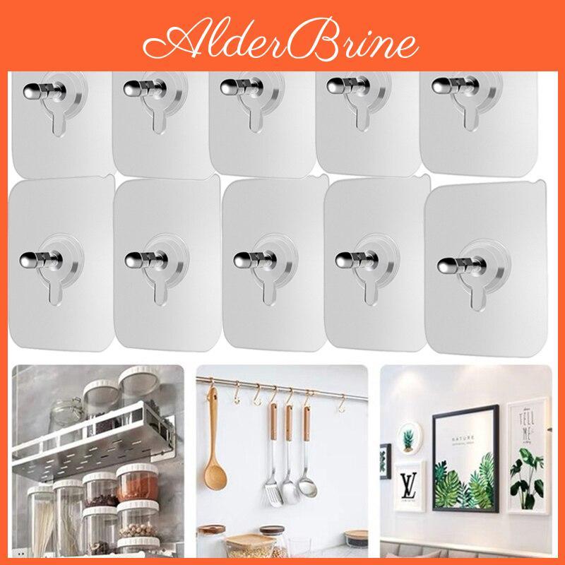 Wall Nails Seamless 10pcs Hanging Screw Stickers Punchfree Wall Hooks For Photo Frame Painting Clock Nontrace Adhesive Nails