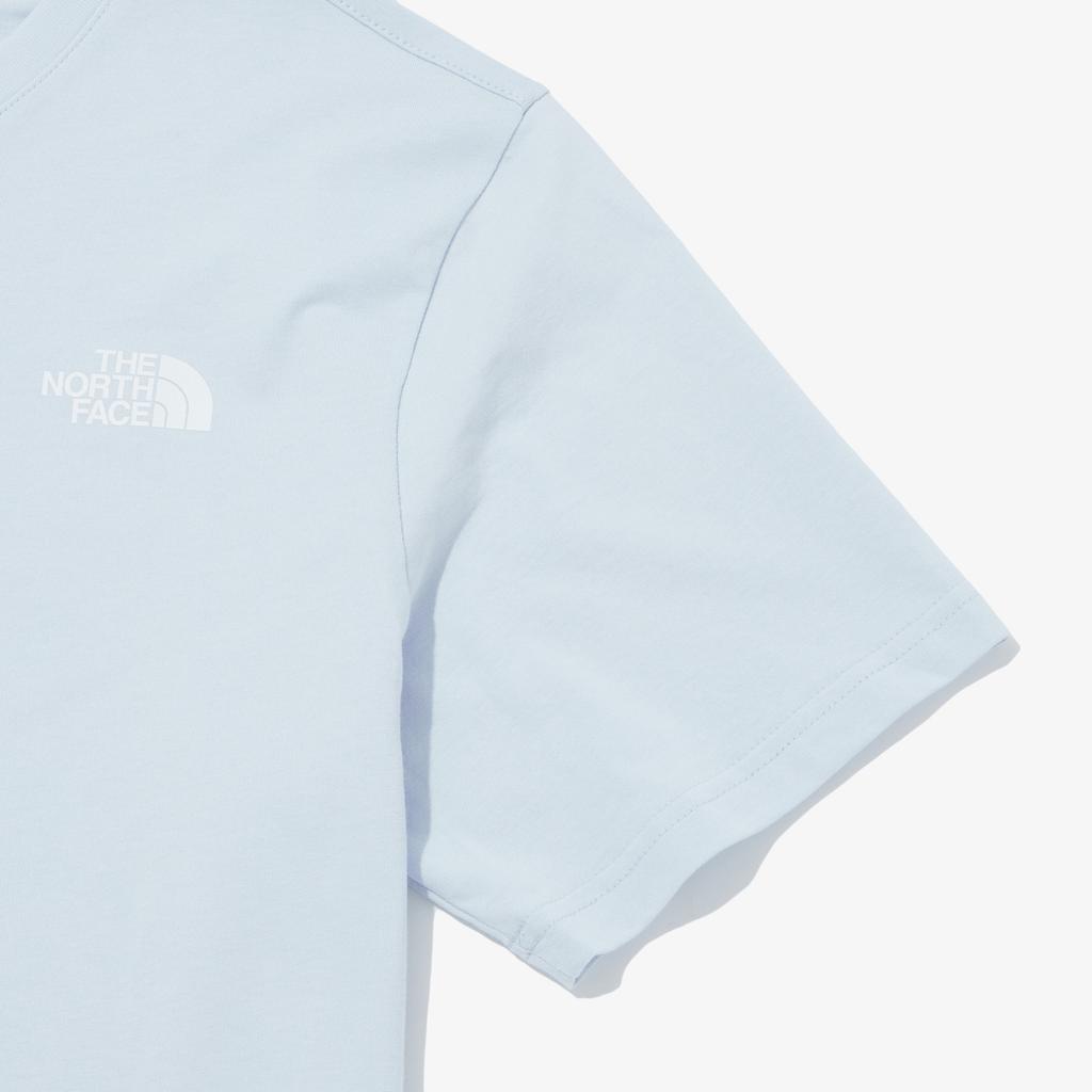 The North Face Basic Cotton Comfortable Versatile Round Neck Short Sleeve T-Shirt Unisex Tops Light-Blue NT7UQ50G