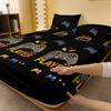 1 Piece Of Giant Player Black Patterned Matte Bedsheet, Bedroom Printed Bedspread, Bedding (Excluding Pillowcases)