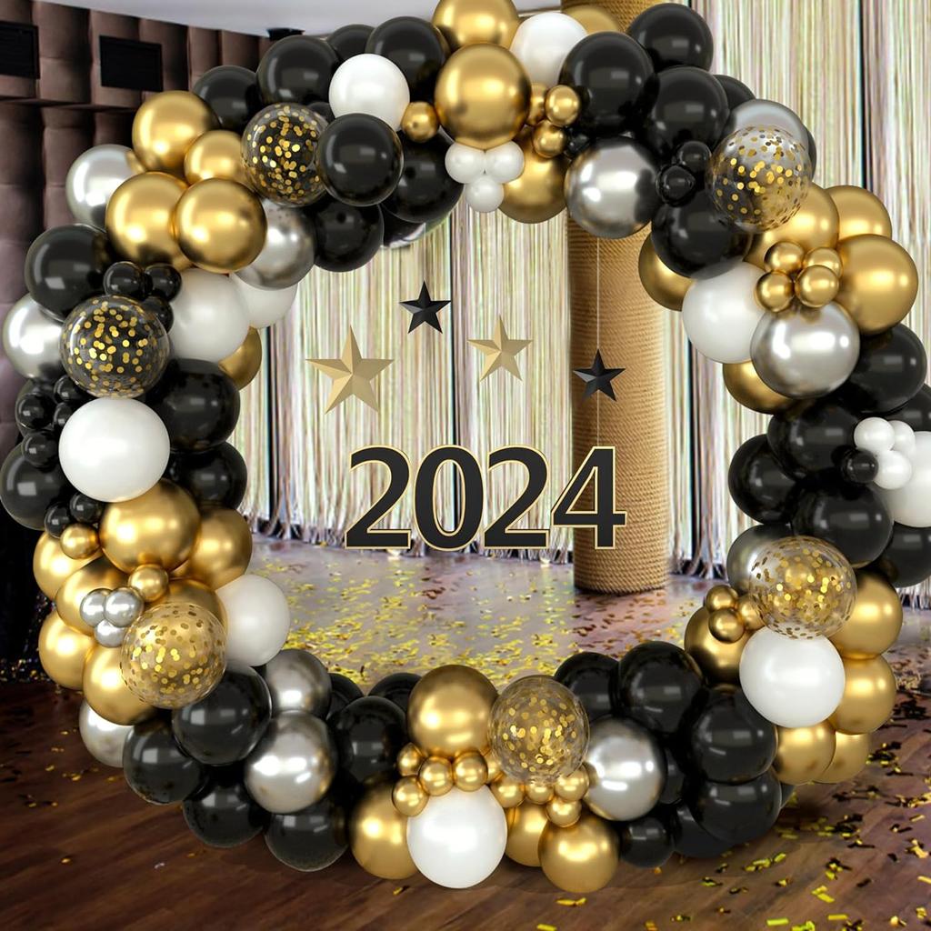 159PCS Black and Gold Latex Balloon Set Suitable for Birthday Parties, Weddings, Valentine's Day Parties, and Decoration