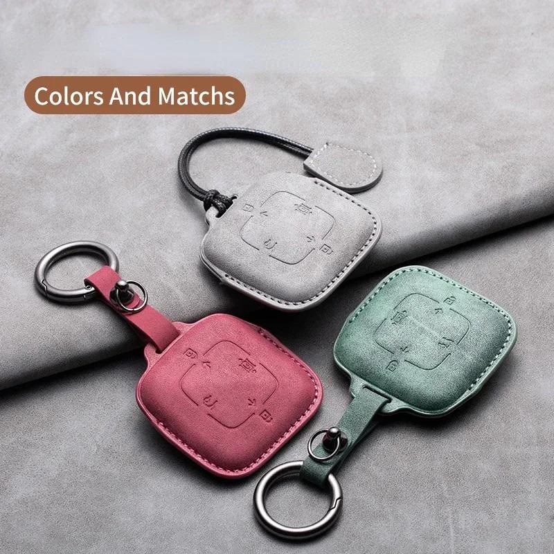 Leather 4 Buttons Car Remote Key Case Cover for Zeekr 001 X 2025 2025 2025 2025 for ZEEKR 001 009 Full Protector Fob Keychain