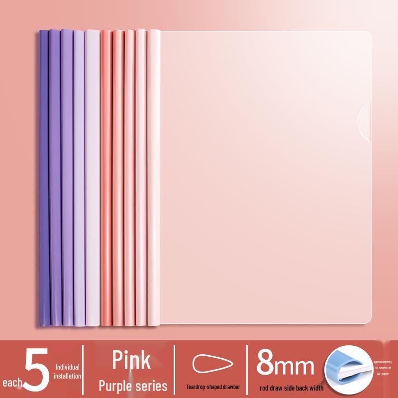 A4 Gradient Morandi Color Transparent Folder - Durable Clip for Exam Papers and Documents