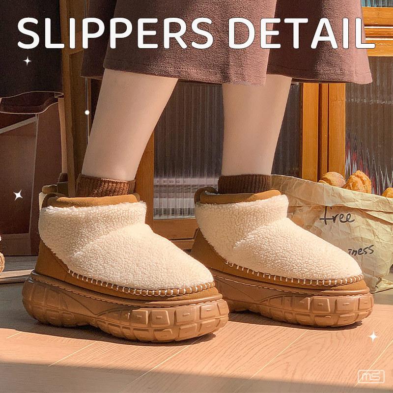 Winter new thick-soled heightened waterproof table piled thickened cotton shoes Gaobang snow boots home cotton shoes