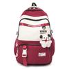 New Trendy Versatile Backpack Korean Fashion Color Block Student School Bag Large Capacity Nylon Travel Backpack