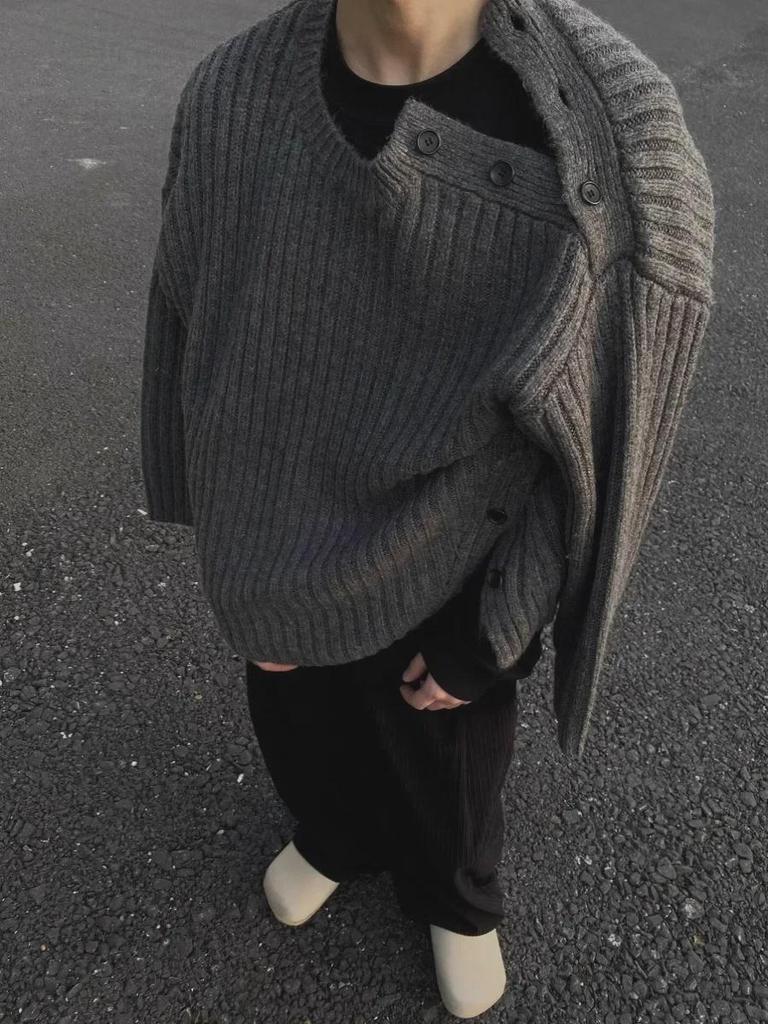 Chlapecký pletený svetr s kulatým výstřihem v korejském stylu - Podzim/Zima Niche Design