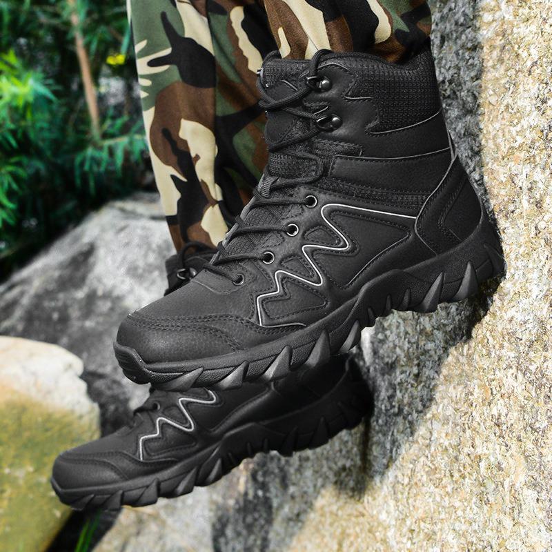 Large Size High-top Wolf Warrior Tooling Hiking Shoes Special Forces Martin Boots Outdoor Field Training Battlefield Tactical Military Boots