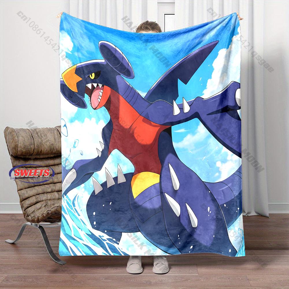 

NEW! Pokemon Garchomp Cartoon Blanket Bedroom Living Room Sofa Office Nap Travel Large Size Shawl Blanket Birthday Holiday Gift 75x90cm
