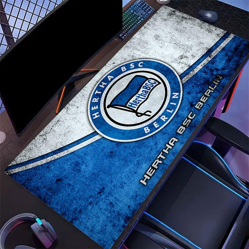Hertha logo Mouse Pad, Large Gaming Desk Mat, Non-slip XXL Mousepad for Laptop & Tablet, Mini PC Playmat with Stitched Edges