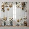 2pcs Set Christmas Tree & Snowman Printed Curtains Rod Pocket Design for Living Room Bedroom Kitchen  Festive Home Xmas Decor