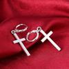 1Pair Modish Stylish Women Men Cross Pendant Cricle Earrings Tragus Cartilage Earrings Punk Giveaway Present Jewelry Gold Color Cool Engagement