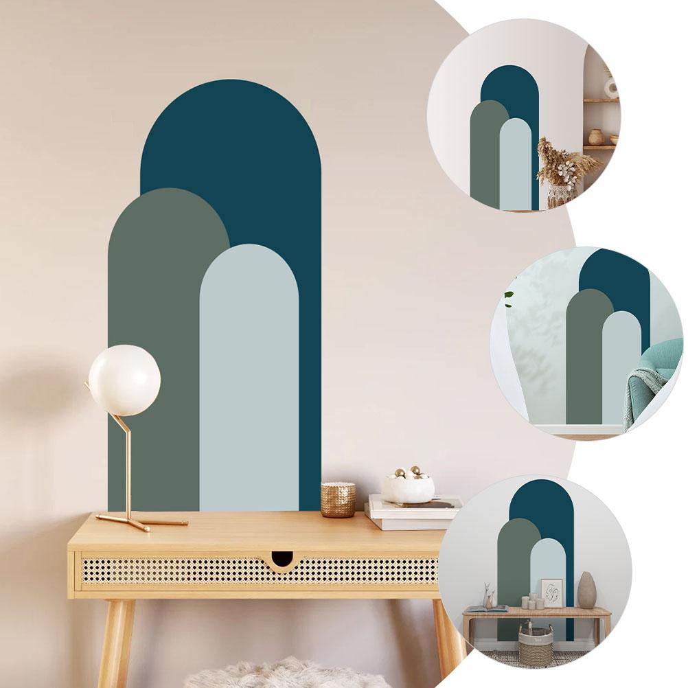 Artistic Wall Sticker Geometric Design Self-Adhesive Removable Decor For Living Room Bedroom Pvc Wallpaper Large Stick On Wall