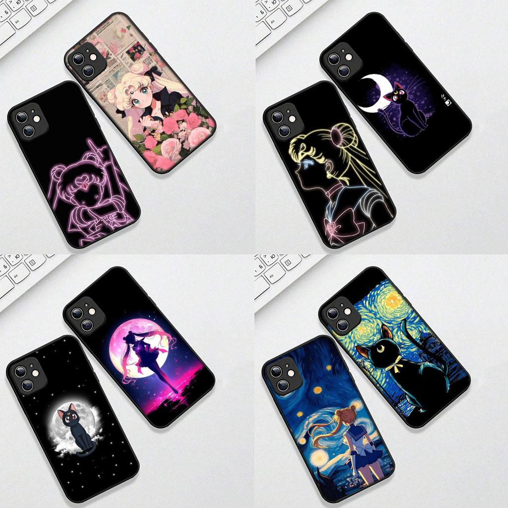 Soft Phone Cover for Samsung Galaxy S25 S24 S23 FE Plus Ultra S7 Edge A16 A15 5G s25+ Case S-Sailors Anime Girl Moon Casing