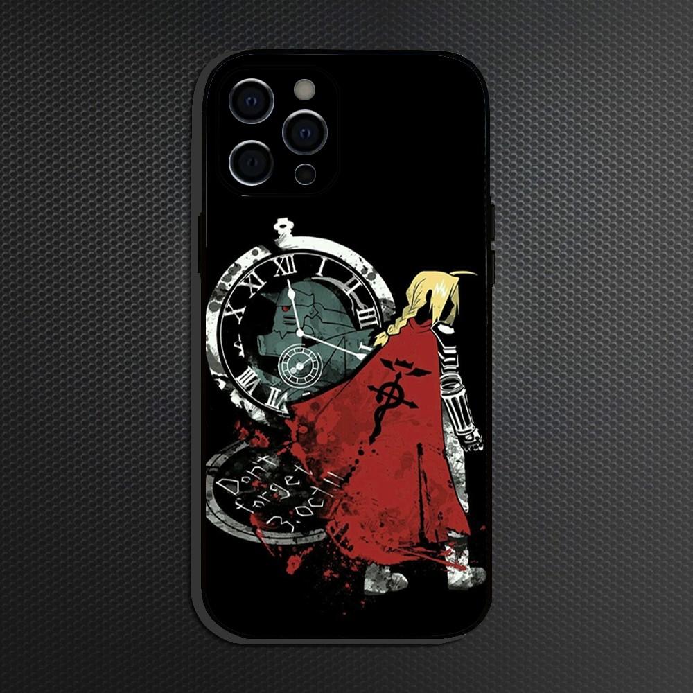 

Fullmetals Anime A-Alchemists Brother Phone Case For iPhone 16,15,14,13,12,11 Plus,Pro Max,XS,X,XR,SE Soft Silicone Black Cover iPhone14