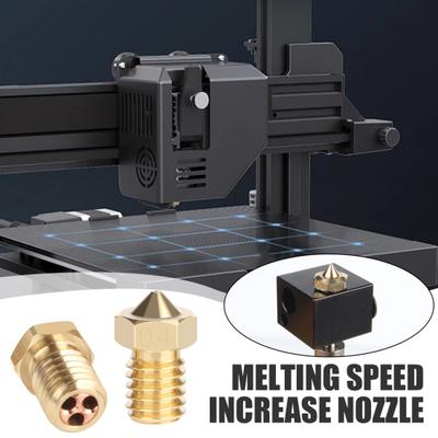 Hot End Üç Gözlü Püskürtme Nozulu Yüksek Dayanıklılık Kolay Kurulum Evrensel Yüksek Akışlı Nozul 3D Yazıcı Aksesuarları