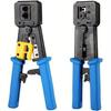 1 Set Crimping Tool Ethernet Crimper Cat6 Cat5 Cat5e RJ45 Pass Through Connectors R11/RJ12 Regular Ends With 50Pcs Connectors