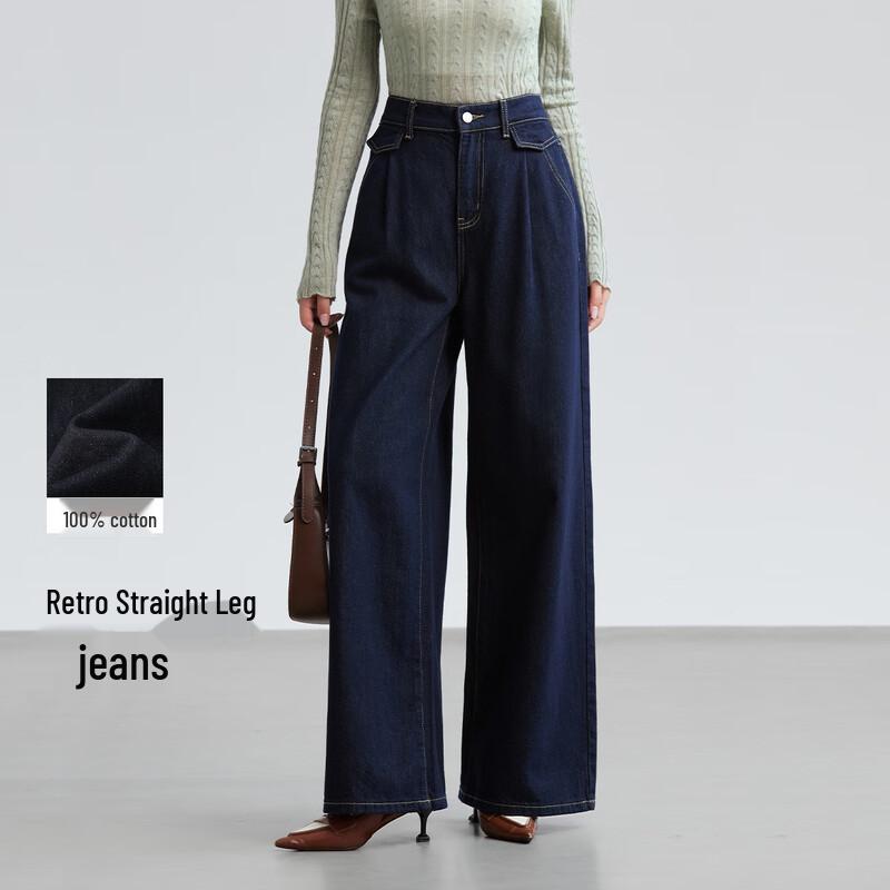 

FivePlus Women s Korean Style High-Waist Wide-Leg Jeans XL