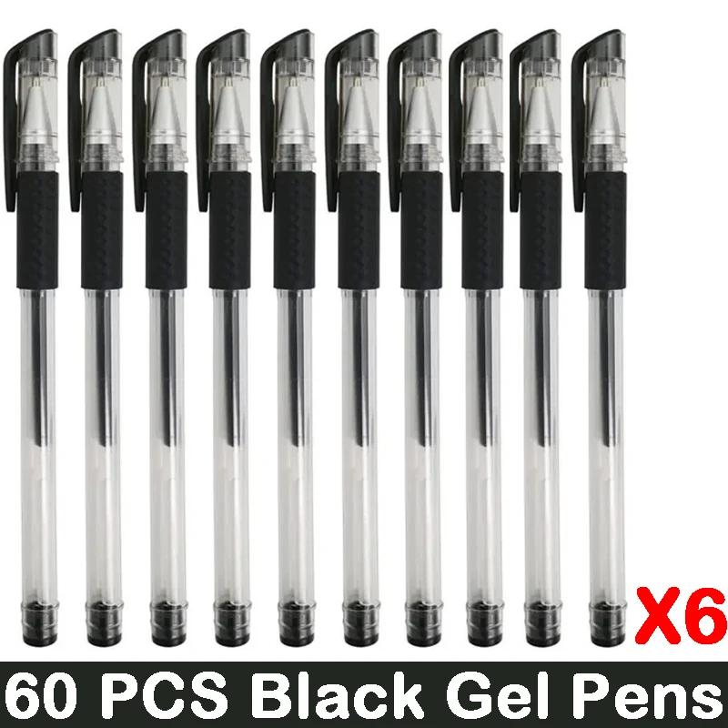 10/100 PCS Roise Retractable Gel Pens Set Black/Red/Blue Ink Ballpoint for Writing Refills Office School Supplies Stationery