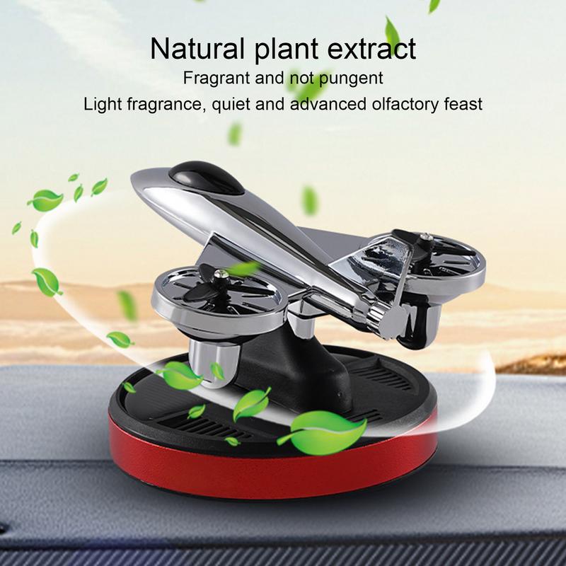 Car Diffuser Perfume Automatic Dashboard Rotating Solar Perfume Oil Diffuser Airplane Shape Design Car Odor Eliminator Air