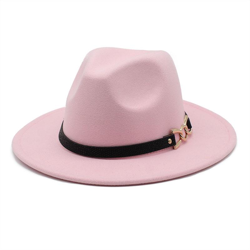 Big Brim Brown Belt British Retro Felt Hat Western Denim Woolen Tibetan Hat Jazz Hat