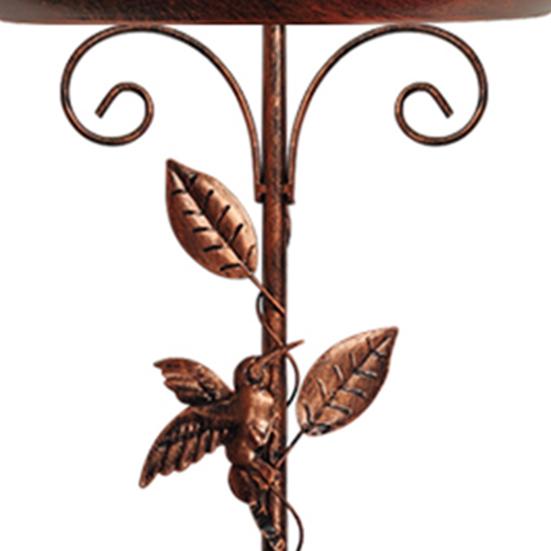 Metal Birds Bath Freestanding Birdbath Bowl with Stake Adjustable Height Birds Bath Feeder Tray for Garden Outdoor Decor