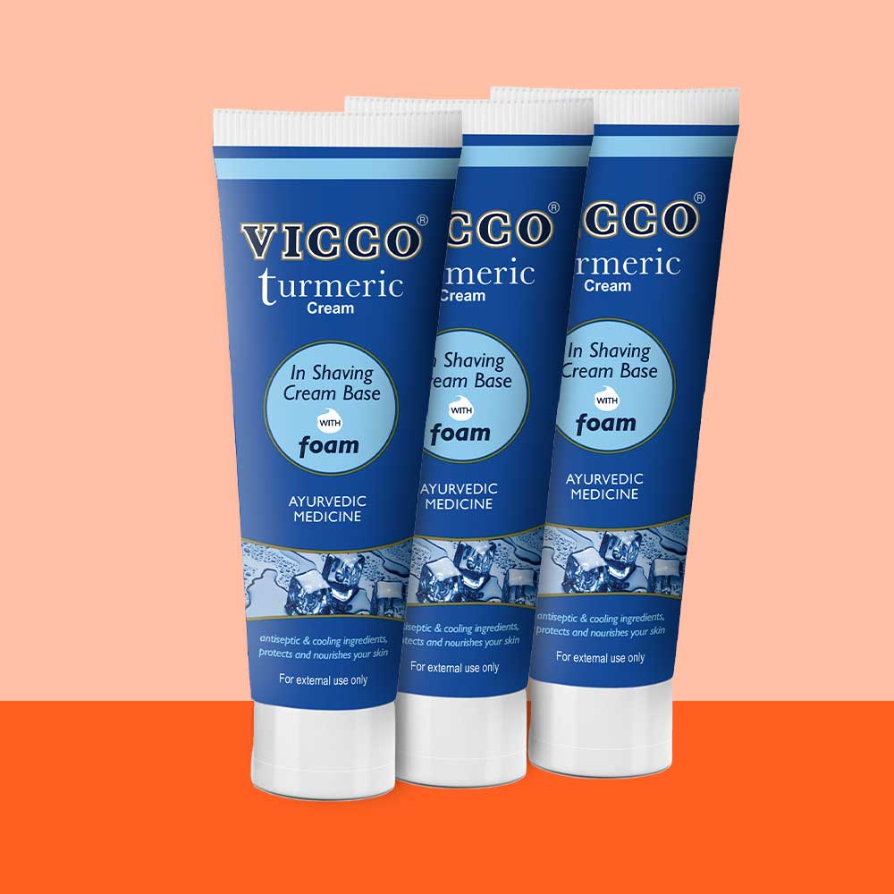 

Vicco Куркума в основе крема для бритья 70 г (Пакет из 3)