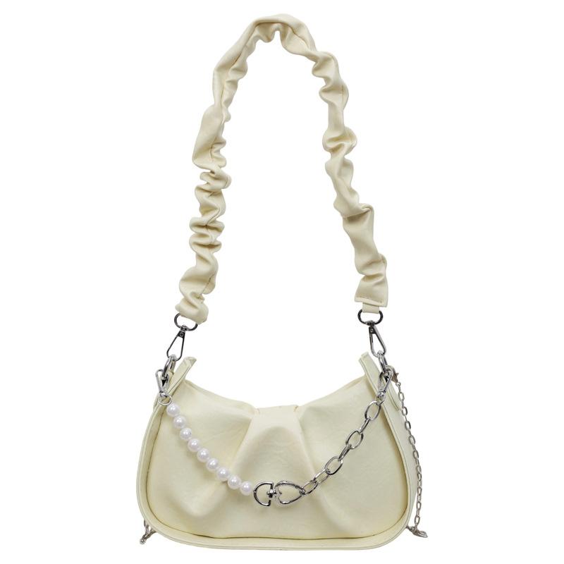 Folded Cloud-shaped Design for A Bag. Women's Fashionable Bag for The Armpit. Single Shoulder Strap Crossbody Bag.