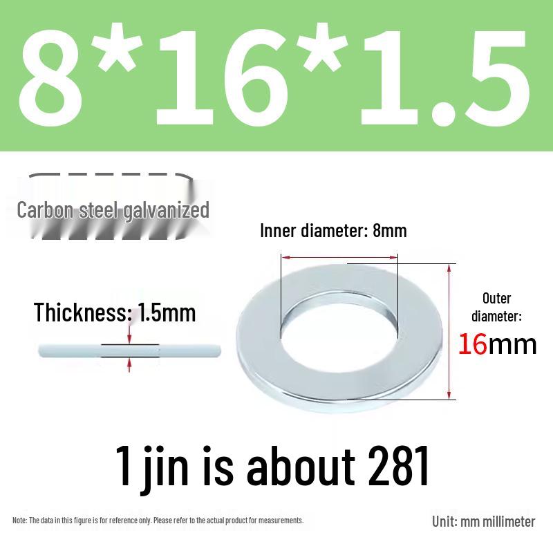 Oversized Thickened Galvanized Iron Flat Washer M2M3456810-M6