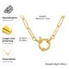Small Square Chain Bubble Buckle Necklace Gold Color Stainless Steel Paper Clip Chain Necklaces for Women Fashion Jewelry Gift