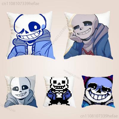 UUndertaleS Sans Pillow Case Plush Pillow Cases Home Decoration Pillow Cover for Sofa Bed Chair Living Room
