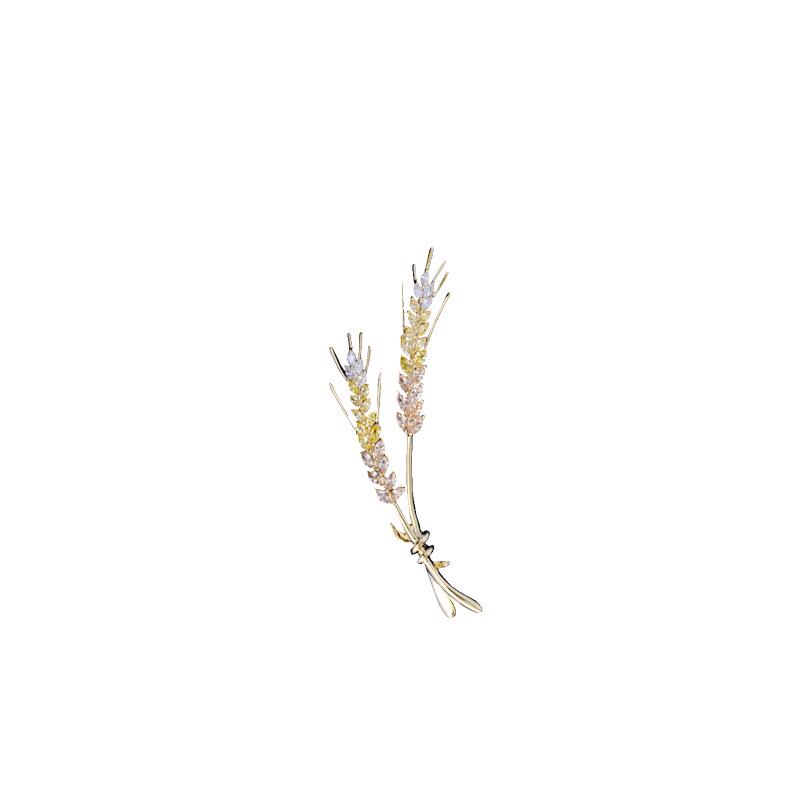 Elegante Weizenähren Zirkon Brosche - Modisches Anstecknadel Zubehör für Damen