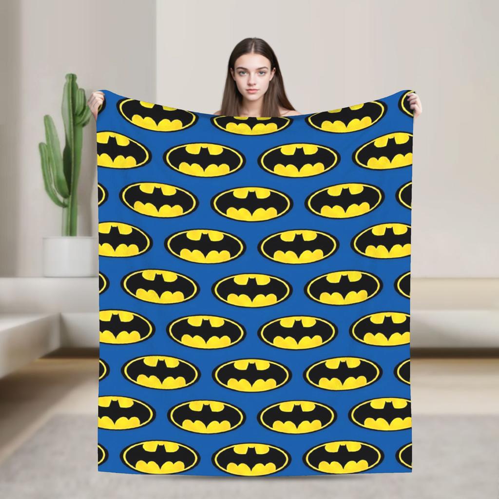 Batmans Graffiti Knitted Blankets Flannel Super Warm Throw Blanket for Bedroom Sofa Bed Rug
