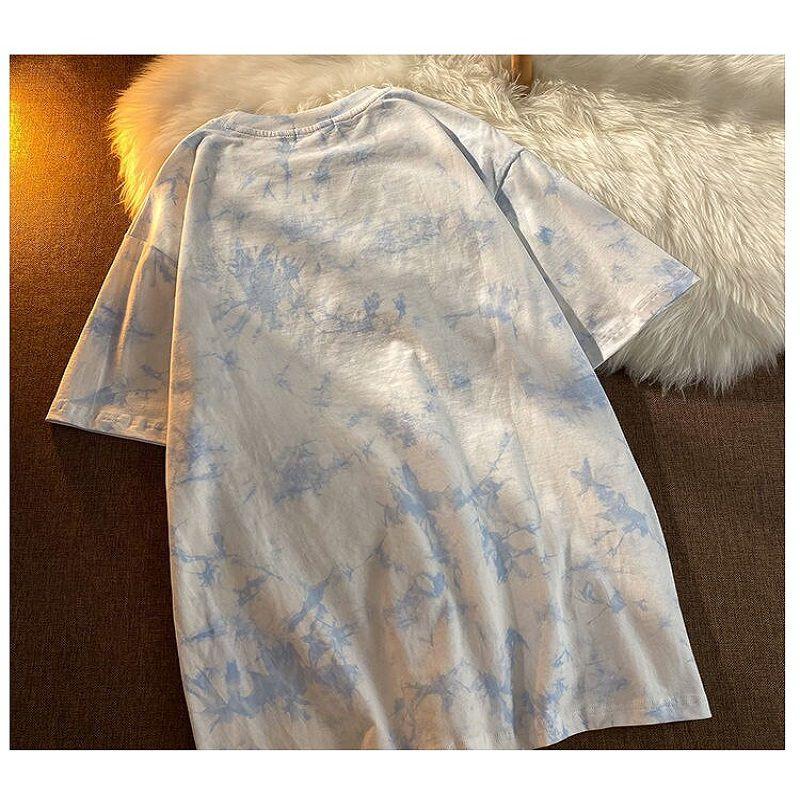 Oversized Hip Hop Short Sleeve T-shirt For Women In Vibrant Tie Dye Design