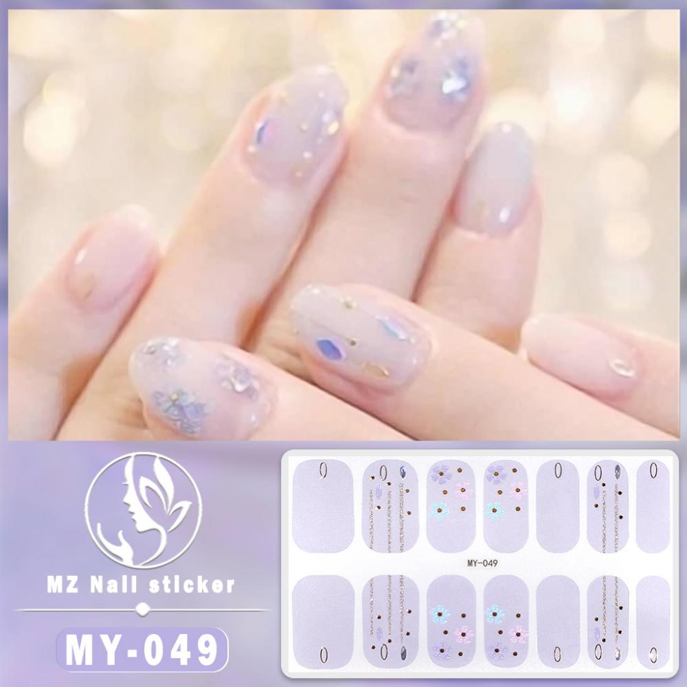 Dreidimensionaler wasserdichter No-Bake Gel-Nagellack-Film Vollsticker Imitations-Diamant-Nagelfilm-Papier Nagelfilm-Papier