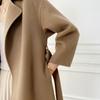 Women Wool Coat TIDENOVEL 100% Wool Autumn Wool Long Coat Handmade Loose Pea Coat Winter Warm Wool Long Jacket Cashmere Overcoat