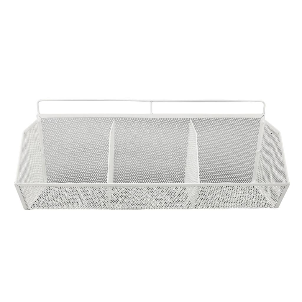 3 Grids Hanging Basket Wall Mount Slanted Opening Metal Wire Storage   for Kitchen Bathroom Laundry Room