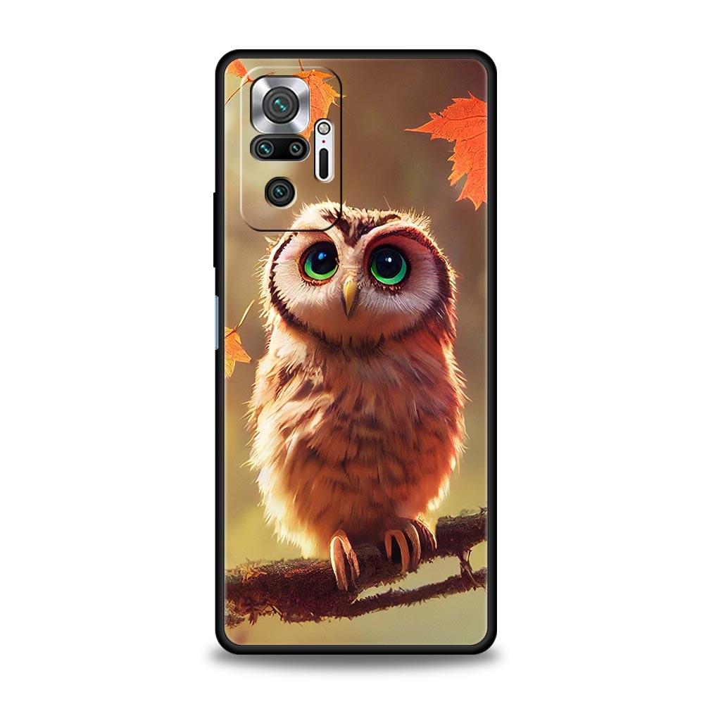 Cartoon Girl Gifts Lovely Owl Luxury Phone Case For Xiaomi Redmi Note 12 11 10 Pro Plus 9S 9 8 7 9T 8T 9C 9A 5G K40 Gaming Cover