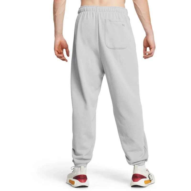 Under Armour Icon Hwt Terry Letter Print Casual Pants Men Light-Gray 1386551-011